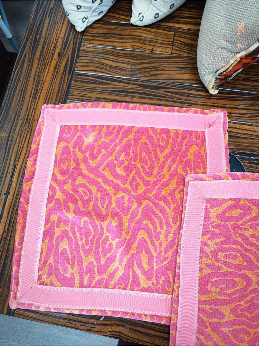 Pink & Orange Pillow Covers - Set of 2